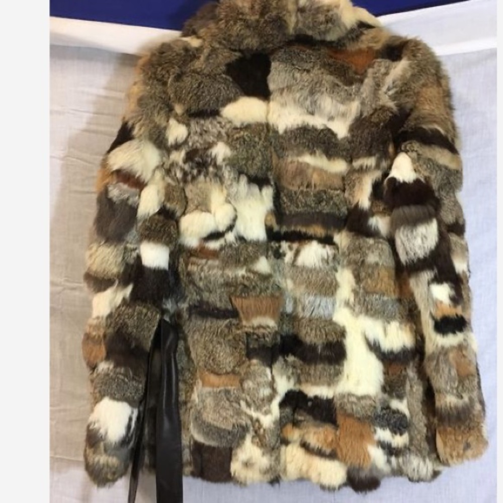 Patchwork Genuine Rabbit Fur Winter Jacket - image 1